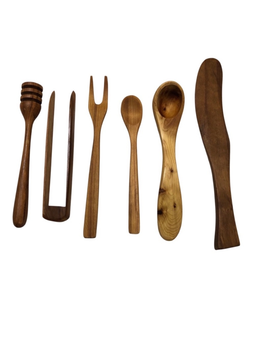 Artisan Handcrafted Wood Charcuterie Serving Utensils Spoon Spreader Tongs Fork